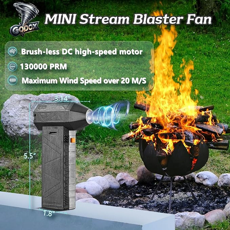 Portable Jet Fan Blower 130,000 RPM, Adjustable Airflow